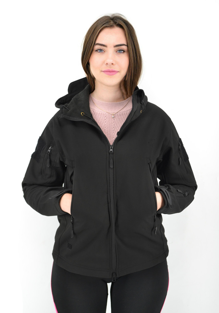 Женская тактическая куртка Eagle Soft Shell с флисом Black XS (AW010797) - изображение 2