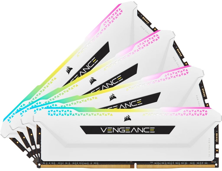 Pamięć RAM Corsair DDR4-3600 65536MB PC4-28800 (Kit of 4x16384) Vengeance RGB Pro SL White (CMH64GX4M4D3600C18W) - obraz 1