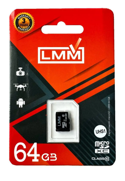 Карта памяти "LMM" microSDHC 64 гб / UHS-1 / Черный - Фото 1 Карта памяти "LMM" microSDHC 64 гб / UHS-1 / Черный - изображение 1