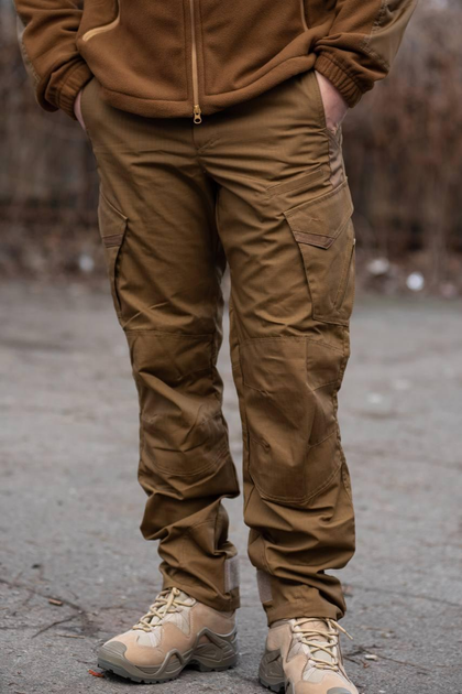 Мужские тактические штаны Kayman Military койот с усиленными зонами и накладными карманами Rip-stop 30/34 - изображение 1