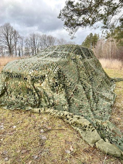Маскировочная сетка 3х4м для автомобиля, пикапа, внедорожника и техники "Листья зелёные №1" - изображение 1