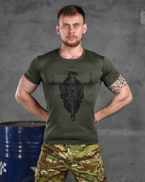 Тактична футболка потовідвідна Odin maria oliva M - зображення 1