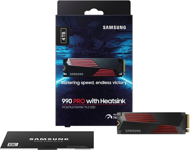 SSD накопитель Samsung 990 Pro 4TB with Heatsink (MZ-V9P4T0CW), M