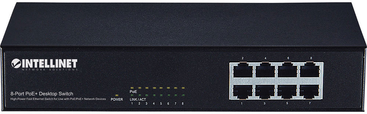 Комутатор Intellinet 560764 8 x 10/100 Fast Ethernet PoE+ (766623560764) - зображення 2