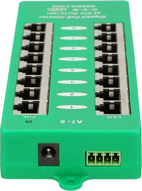 Активний POE-інжектор Extralink 8-портовий гігабітний 802.3AT/AF режим A (EX.12561) - зображення 5