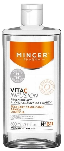 Płyn micelarny do twarzy Mincer Pharma Vita C Infusion regenerujący No.611 500 ml (5902557263844) - obraz 1