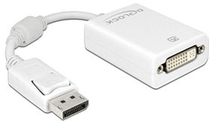 Adapter DeLock DisplayPort - DVI White (4043619617654) - obraz 1