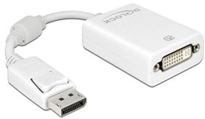 Адаптер DeLock DisplayPort - DVI білий (4043619617654) - зображення 1