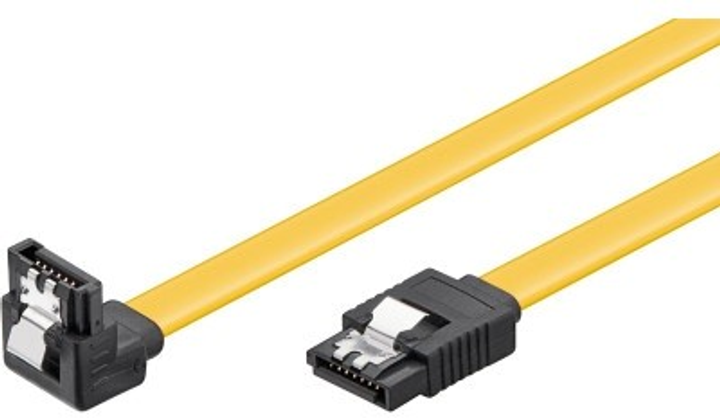 Кабель Diverse Hersteller SATA внутрішній down clip3 6 Gb 30 см жовтий (4040849950186) - зображення 1
