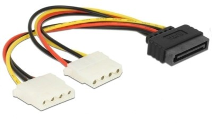 Kabel DeLock SATA strom 15-pin 2 x 5.25 strom Multicolour (4043619651597) - obraz 1