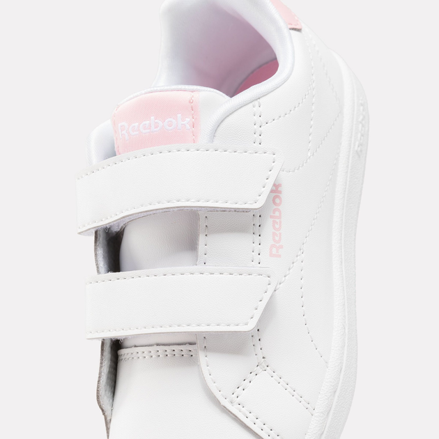 Sneakersy dziecięce dla dziewczynki na rzepy Reebok Royal Complete C 100205000 32 Białe z różowym (1200143614303) - obraz 6