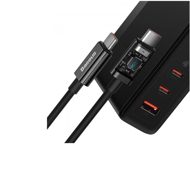 Сетевой ЗП Type-C 1m Baseus GaN5 Pro Fast Charger 2C+U 140W EU Black CCGP100201 - изображение 3