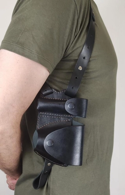 Кобура оперативная для пистолета ПМ Макарова с чехлом для обоймы и наручников - изображение 2