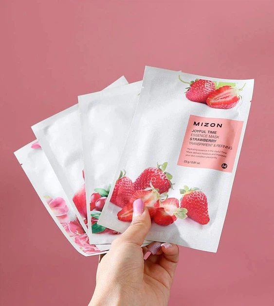 Тканевая маска для лица Mizon Joyful Time Strawberry, 23 г - Фото 3 Тканевая маска для лица Mizon Joyful Time Strawberry, 23 г - изображение 3