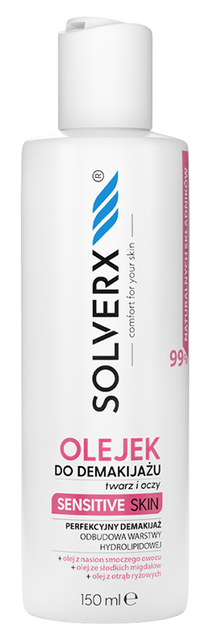 Олія для зняття макіяжу з обличчя та очей Solverx Sensitive Skin for Women чутлива та судинна шкіра 150 мл (5907479384394) - зображення 1
