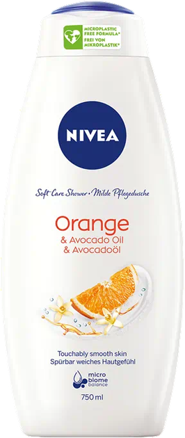 Крем-гель для душу Nivea Care Orange & Avocado Oil доглядовий 750 мл (9005800263694) - зображення 1