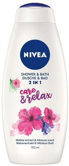 Гель для душу Nivea Shower&Bath Care&Relax 2 в 1 доглядовий 750 мл (9005800303673) - зображення 1