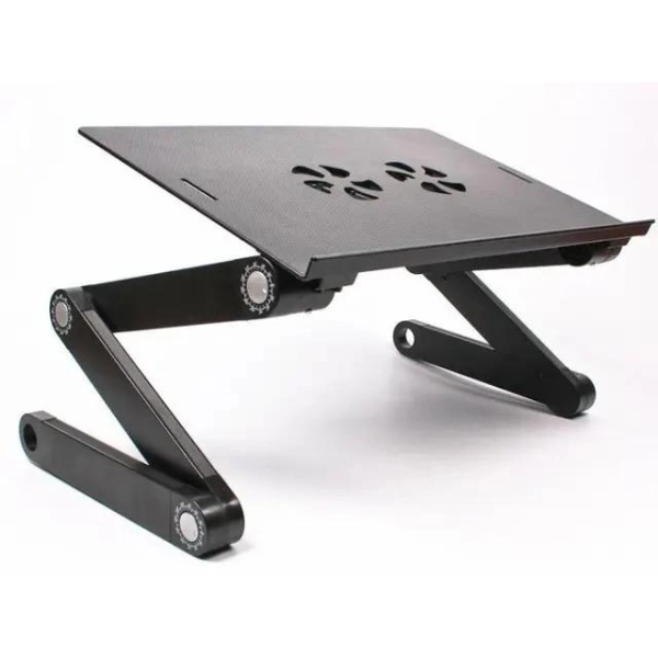 Столик для ноутбука Laptop Table T8 Охлаждающая складная подставка трансформер Черный - изображение 3