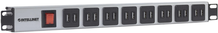 Мережевий фільтр Intellinet 19" 1U Rackmount PDU 16 x USB-A 2 м Black/Grey (766623164580) - зображення 4