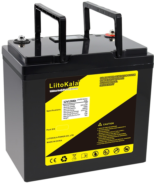 Аккумуляторная батарея LiitoKala LiFePO4 12V 120Ah c LCD (YT29751) - изображение 3
