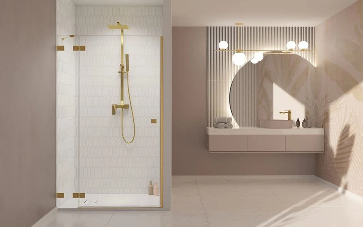 Душові двері Essenza Pro Brushed Gold DWJ 900x2000 ліва 10099090-99-01L (TM Radaway) - зображення 2