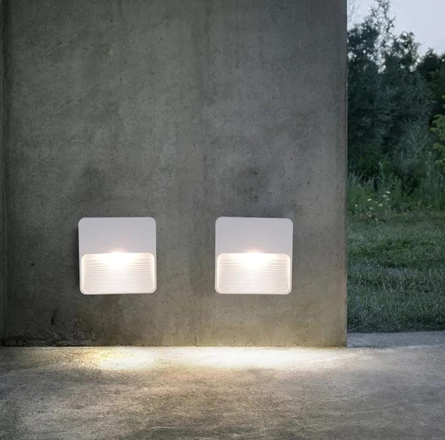 Світильник світлодіодний настінний, LED бра STEP 3W WHITE 4200K 90x120x12 220V IP65 - зображення 8