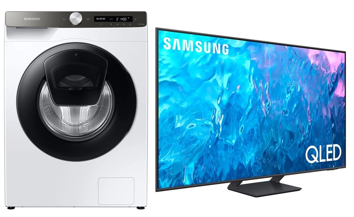Акція на Повнагабаритна пральна машина SAMSUNG WW90T554CAT1UA + Телевізор Samsung QE65Q70CAUXUA (комплект) від Rozetka