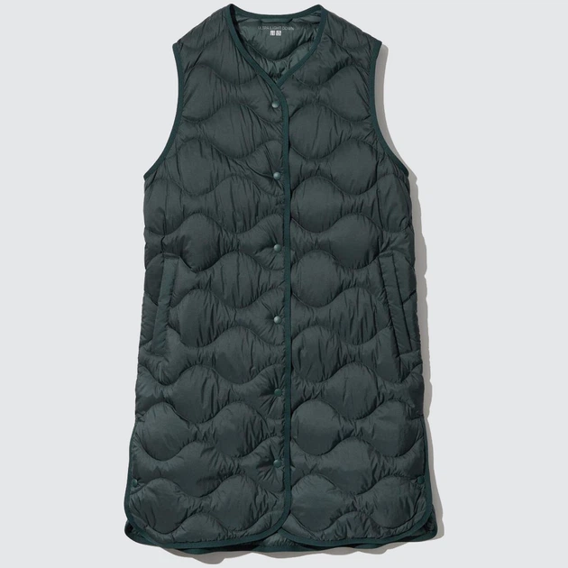 Теплый жилет пуховый удлиненный женский Uniqlo 254878028 S Зеленый (1159798818) - изображение 6
