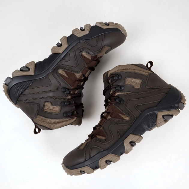 Шкіряні тактичні черевики OKSY TACTICAL Brown літні (сітка) 44 розмір - зображення 2