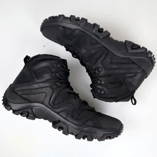 Кожаные тактические ботинки OKSY TACTICAL Black летние (сетка) 41 размер - изображение 2