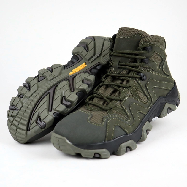 Шкіряні тактичні черевики OKSY TACTICAL Olive літні (сітка) 40 розмір - зображення 1