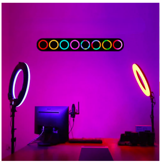 Лампа Кольцевая RGB LED 56 cm 22" 480 Lights 64 RGB - изображение 2