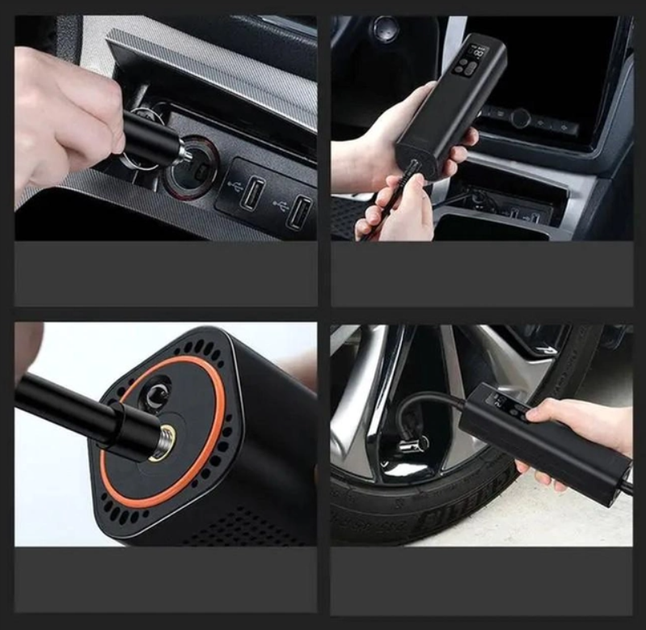 Автокомпрессор Baseus Super Mini Inflator Pump Black, (CRCQ000001) - Фото 4 Автокомпрессор Baseus Super Mini Inflator Pump Black, (CRCQ000001) - изображение 4