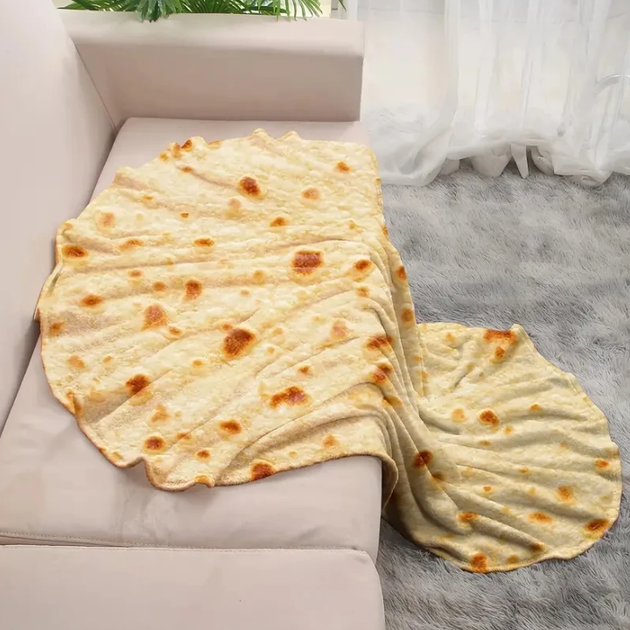 Плед флисовый круглый лаваш, буррито, 90х90 см, Velice - изображение 3