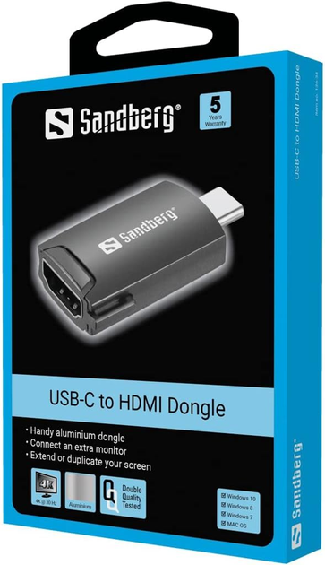 Адаптер Sandberg USB-C / HDMI Dongle (5705730136344) - зображення 2