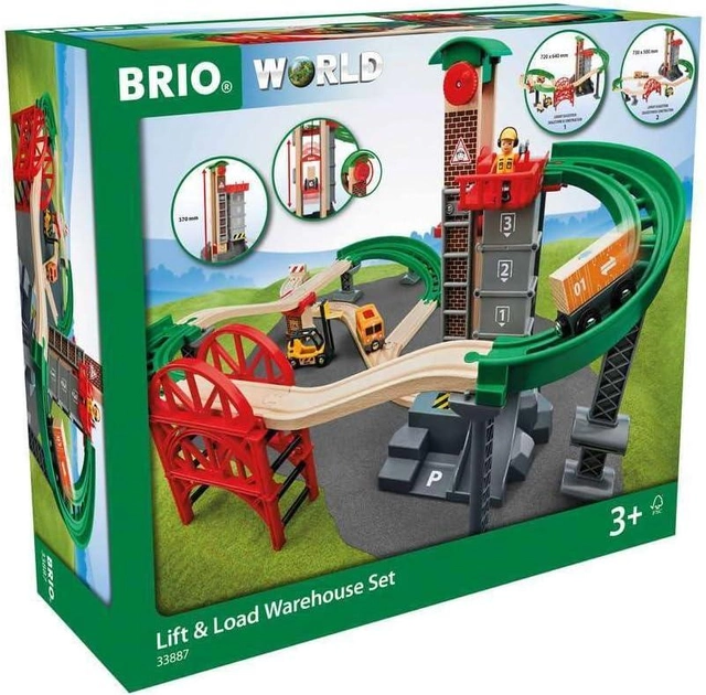 Ігровий набір Brio Вантажний склад із ліфтом (7312350338874) - зображення 1