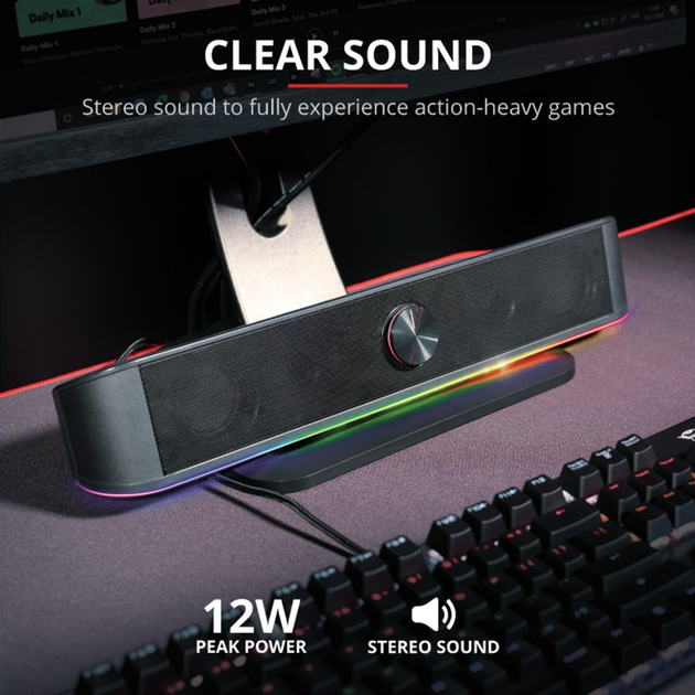 Акустическая система Trust GXT 619 Thorne RGB Illuminated Soundbar (24007) - изображение 11