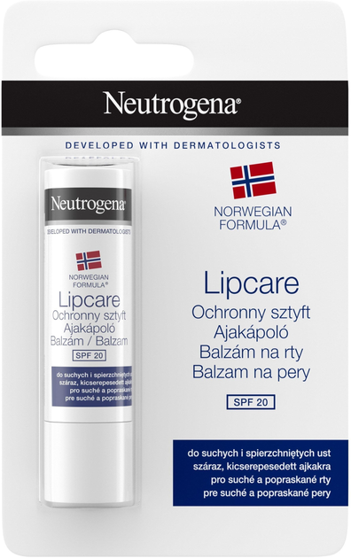 Pomadka do ust Neutrogena Norwegian Formula Lipcare SPF20 do suchych i spierzchniętych ust 4.8 g (3574660271096) - obraz 1