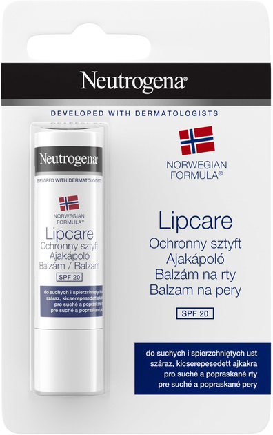 Pomadka ochronna Neutrogena Norwegian Formula Lipcare SPF20 do suchych i spierzchniętych ust 4.8 g (3574660271096) - obraz 1