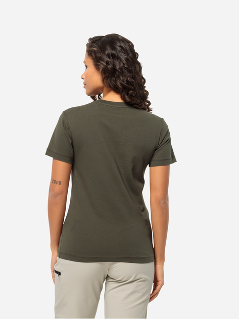 Koszulka damska bawełniana Jack Wolfskin Essential T W 1808352-4341 XL Zielona (4064993851724) - obraz 2