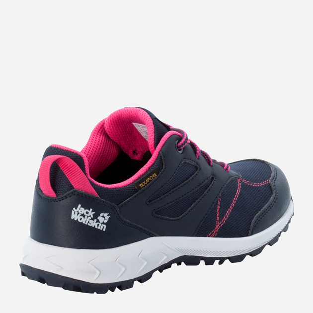 Buty sportowe dziecięce dla dziewczynki lekkie Jack Wolfskin Woodland Texapore Low K 4042162-8333 29 Granatowe (4064993186925) - obraz 4
