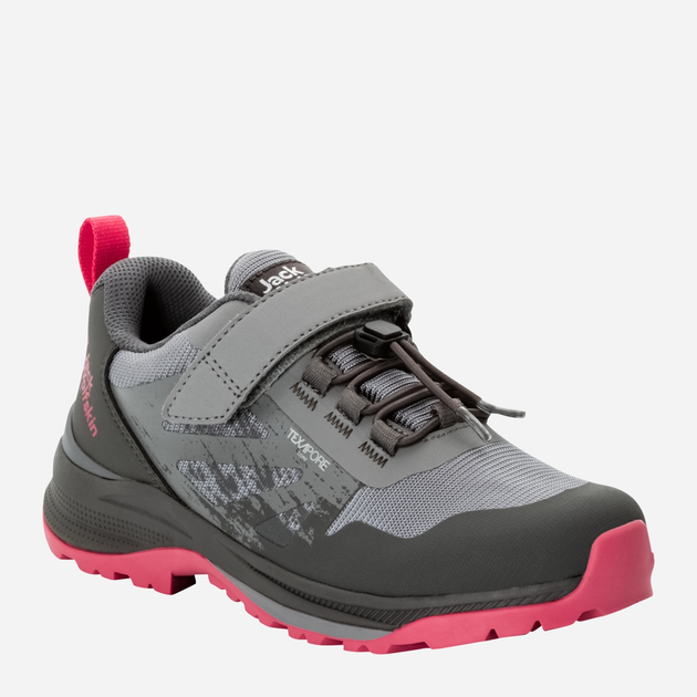 Buty sportowe dziecięce dla dziewczynki na rzepy Jack Wolfskin Villi Hiker Texapore Low K 4056831-2428 31 Szary/Różowy (4064993840469) - obraz 2