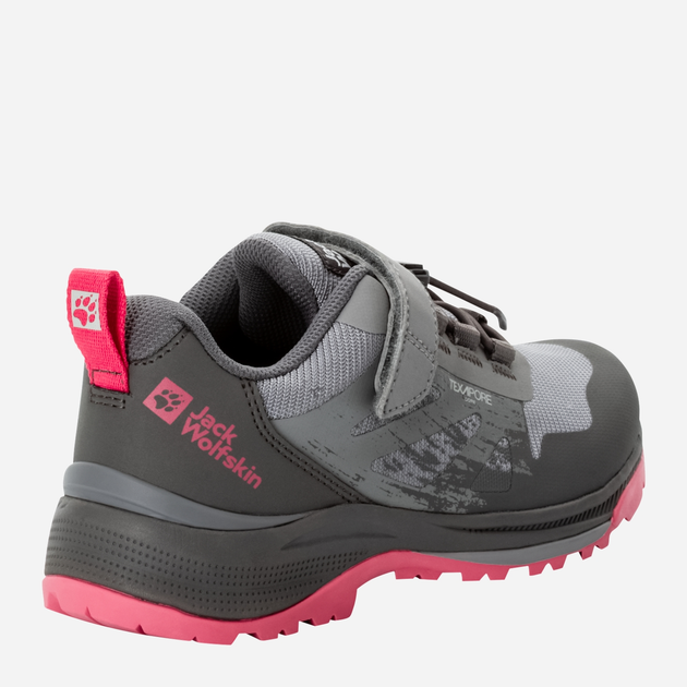 Підліткові трекінгові кросівки для дівчинки Jack Wolfskin Villi Hiker Texapore Low K 4056831-2428 35 Сірі/Рожеві (4064993840506) - зображення 4