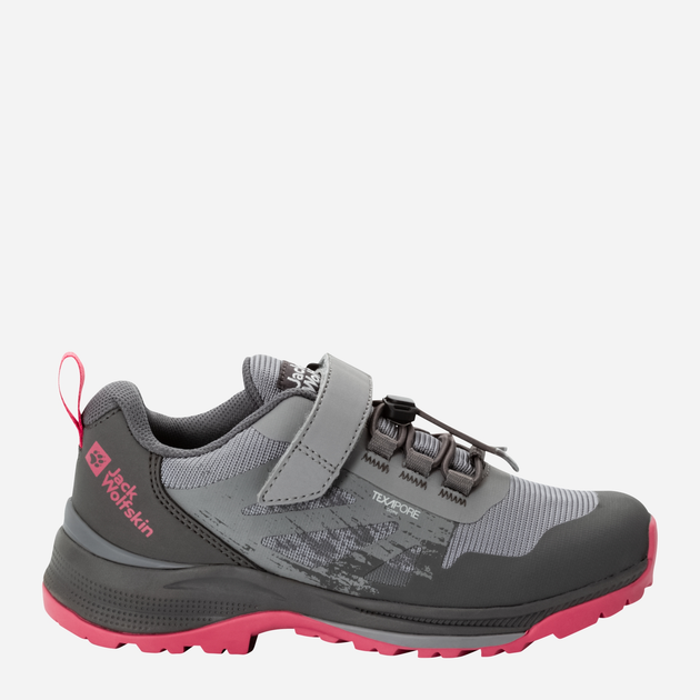 Buty sportowe dziecięce dla dziewczynki na rzepy Jack Wolfskin Villi Hiker Texapore Low K 4056831-2428 37 Szary/Różowy (4064993840520) - obraz 1