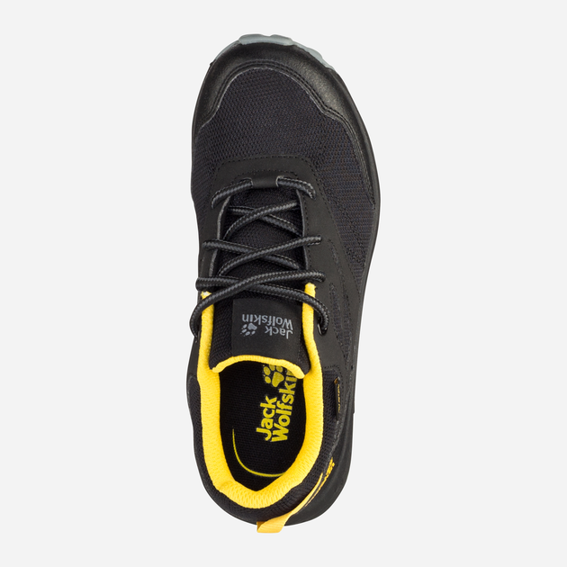 Buty sportowe chłopięce lekkie Jack Wolfskin Woodland Texapore Low K 4042162-6055 26 Czarny/Żółty (4064993186598) - obraz 5