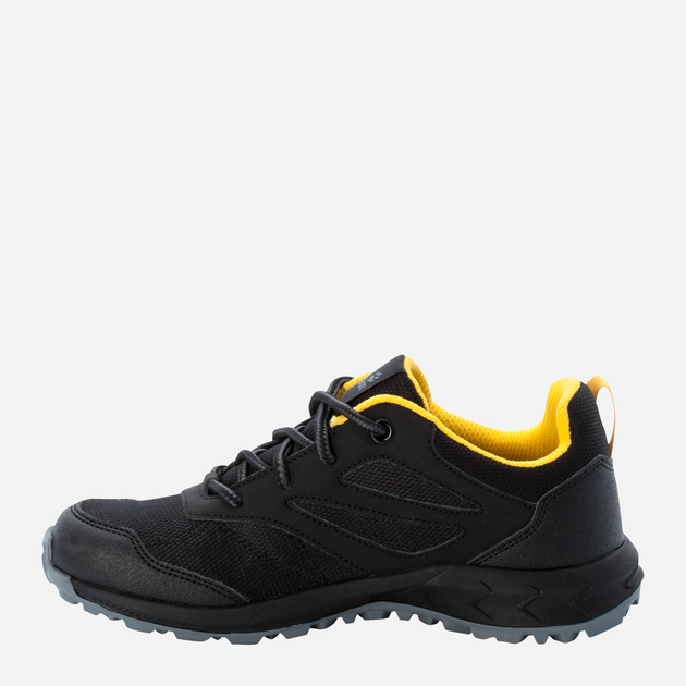 Buty sportowe chłopięce lekkie Jack Wolfskin Woodland Texapore Low K 4042162-6055 37 Czarny/Żółty (4064993186703) - obraz 3