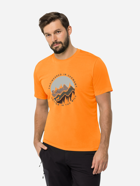 Koszulka dresowa męska Jack Wolfskin Hiking S/S T M 1808762-3285 S Pomarańczowa (4064993851984) - obraz 1