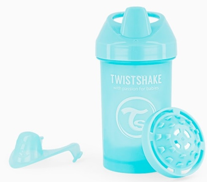 Kubek niekapek Twistshake Crawler Cup Pastel Blue 8 m + z mikserem do owoców 300 ml (7350083122742) - obraz 2