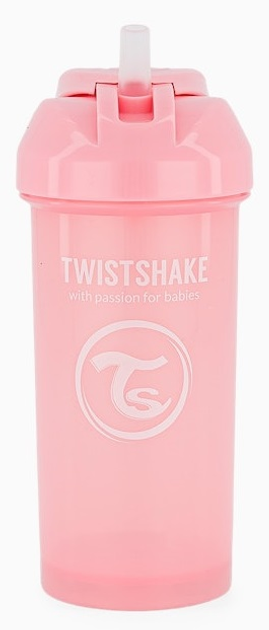 Чашка-непроливайка Twistshake Straw Cup Pastel Pink 12 м + з соломинкою 360 мл (7350083125880) - зображення 1