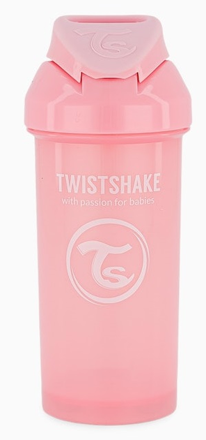 Kubek niekapek Twistshake Straw Cup Pastel Pink 12 m + ze słomką 360 ml (7350083125880) - obraz 2